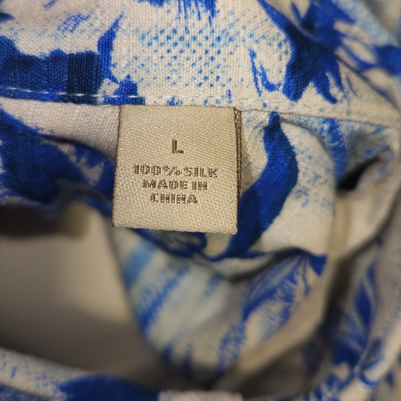 New Paradise Collection Button up Short Sleeve 100% Silk - Picture 6 of 6